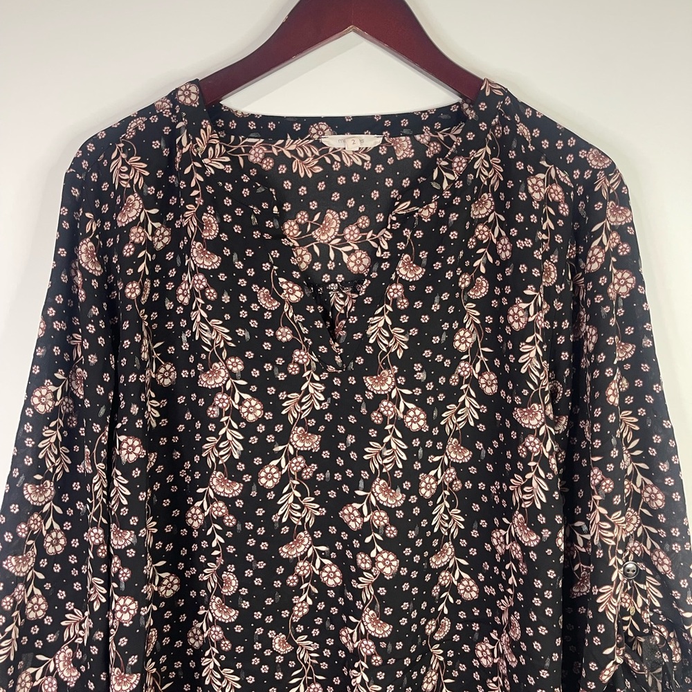 Maurices Black and‎ Pink Floral Blouse - Picture 4 of 10